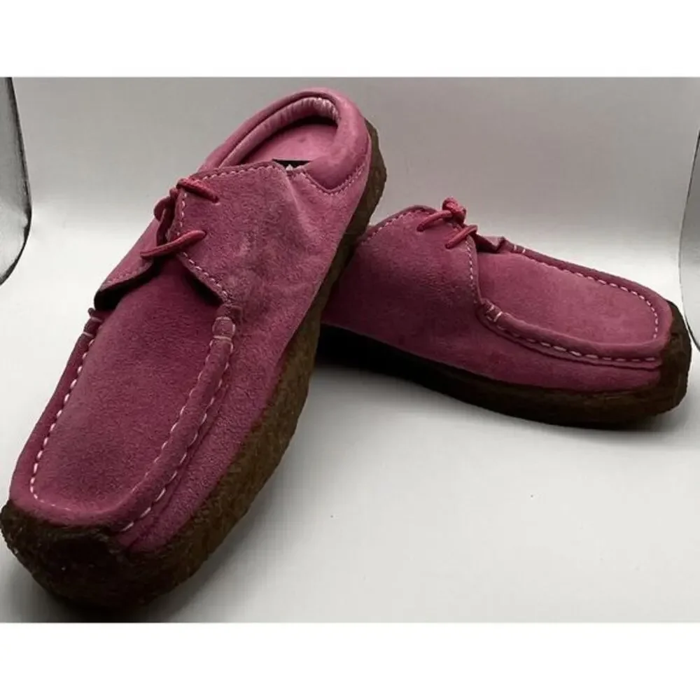Yellow Box Depot Leather Mules Womens 6.5 Suede Pink Comfort Artsy Slip On - Picture 8 of 8